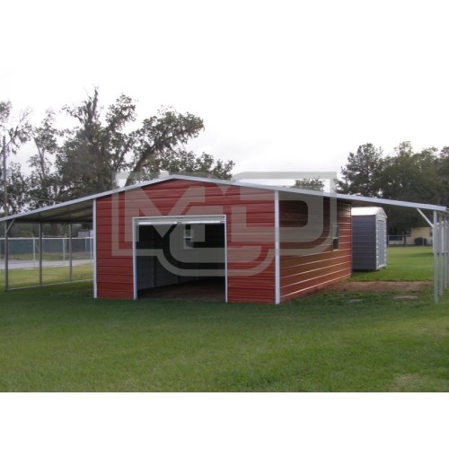 Metal Barn Shed | Boxed Eave Roof | 42W x 26L x 8H | Lean-tos