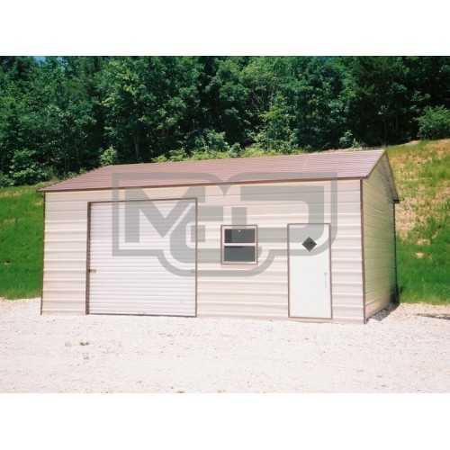 Garage | Boxed Eave Roof | 22W x 26L x 9H | Side Entry Enclosed Garage