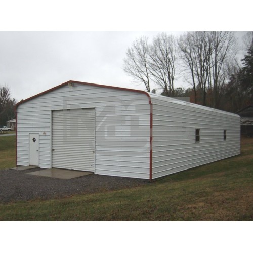 Garage | Regular Roof | 24W x 36L x 10H |  Enclosed Metal Garage