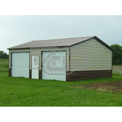 Metal Garage | Vertical Roof | 22W x 26L x 9H | Side Entry