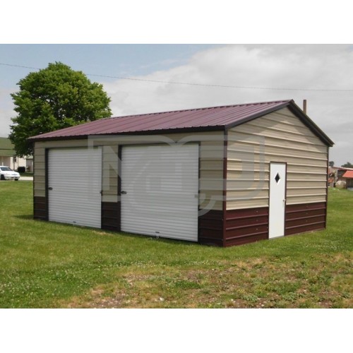 Metal Garage | Vertical Roof | 22W x 26L x 9H | Side Entry